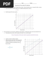 Equations From Word Problems: Name: - Date: - Period