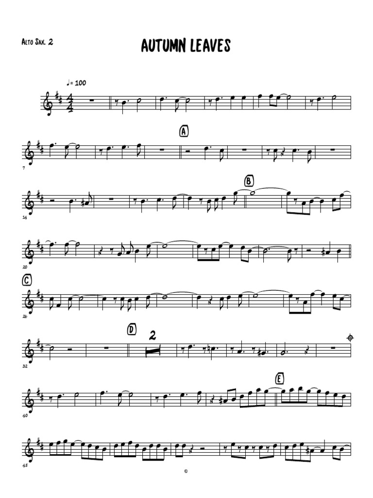 Autumn Leaves Alto Sax. 2 PDF