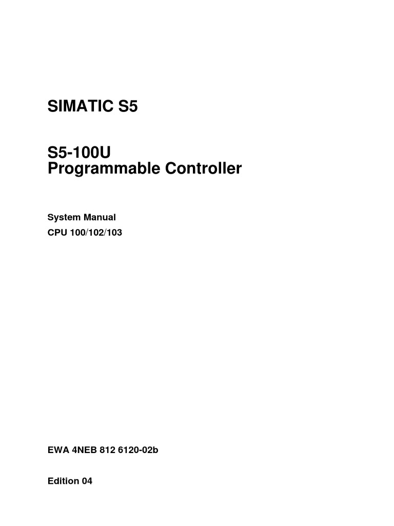 S5-100U Programmable Controller Manual | PDF | Programmable Logic ...