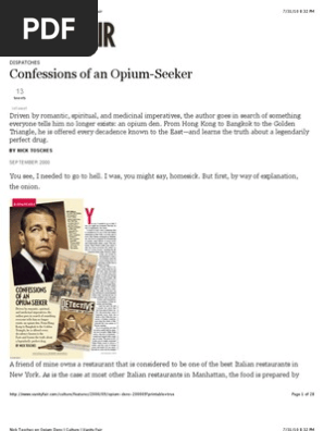 Tosches - Confessions of an Opium-seeker