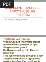 Congruent Triangles – Hypotenuse Leg Theorem