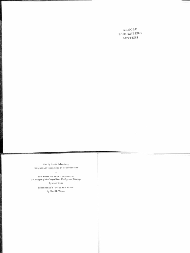 Schoenberg Letters PDF | PDF | Classical Music | Entertainment