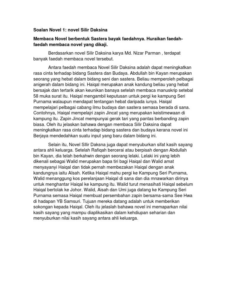 Soalan Novel 1 Pdf