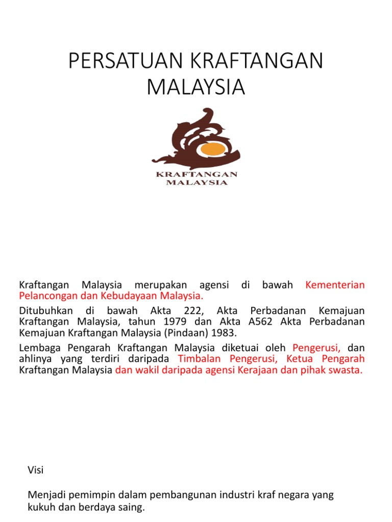 Persatuan Kraftangan Malaysia  PDF