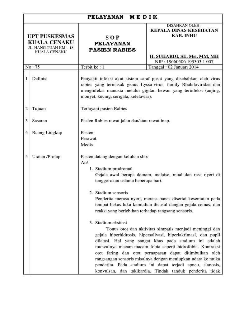 Sop Rabies | PDF