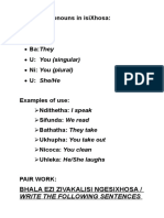 Personal Pronouns in IsiXhosa B
