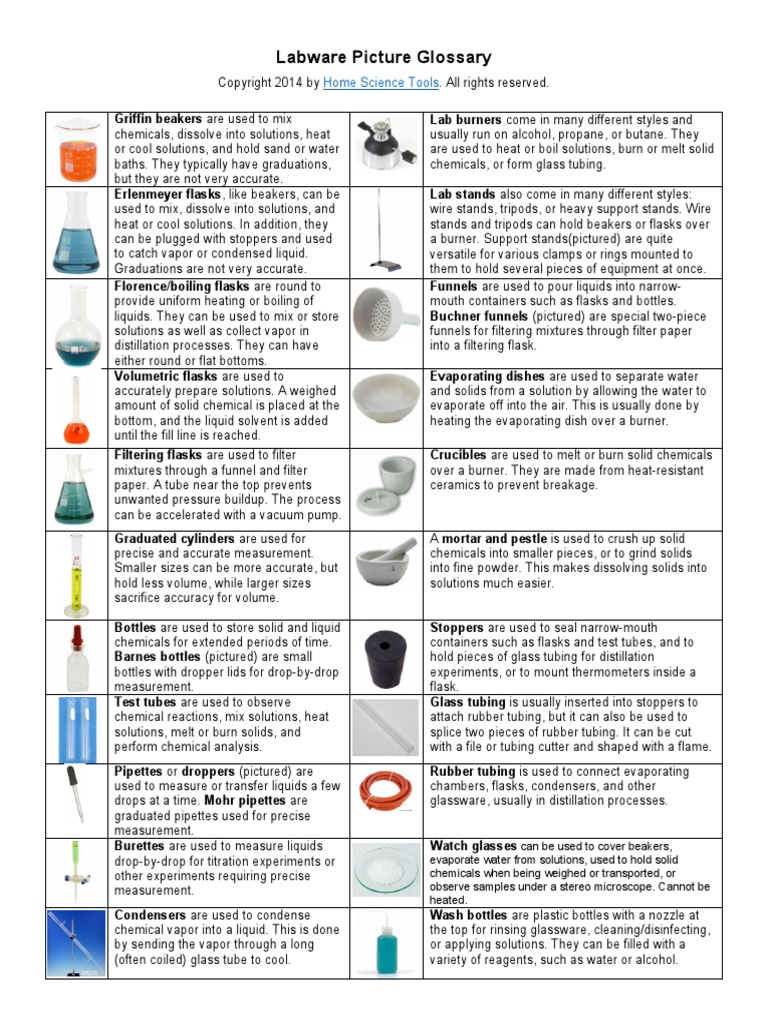 Labware Picture Glossary Home Science Tools