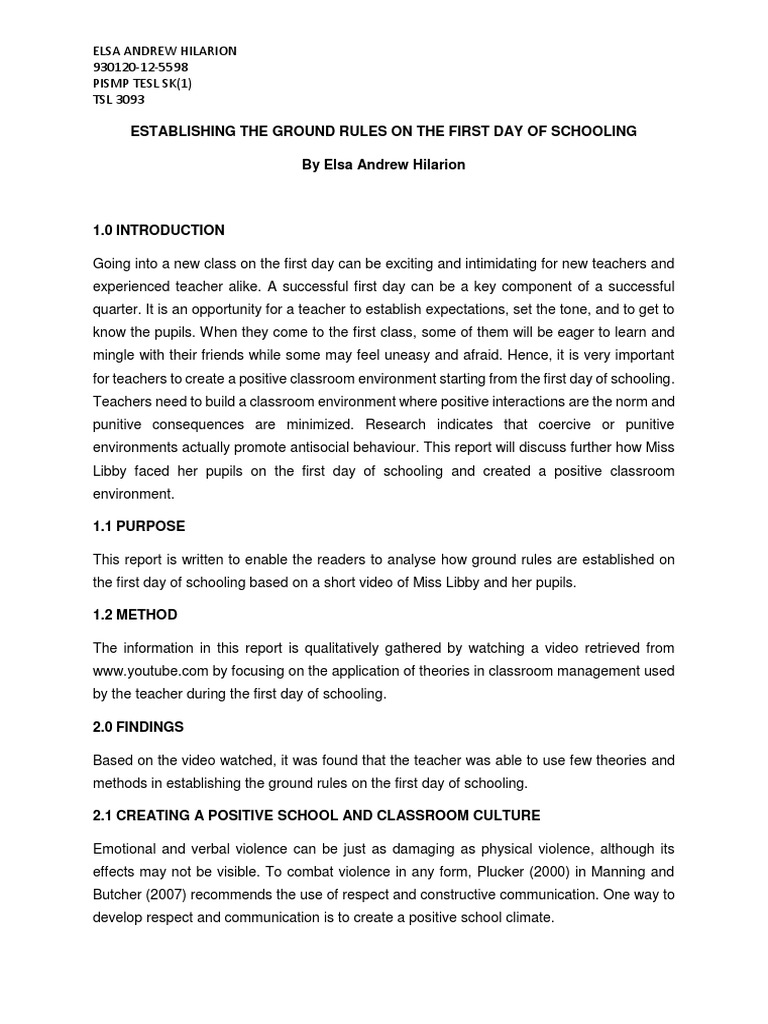 Classroom Management Report | PDF | Classroom Management | Reinforcement