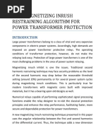 New Magnetizing Inrush Restraining Algorithm For Power Transformer Protection