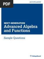 Next Generation Sample Questions Advanced Alegbra and Functions