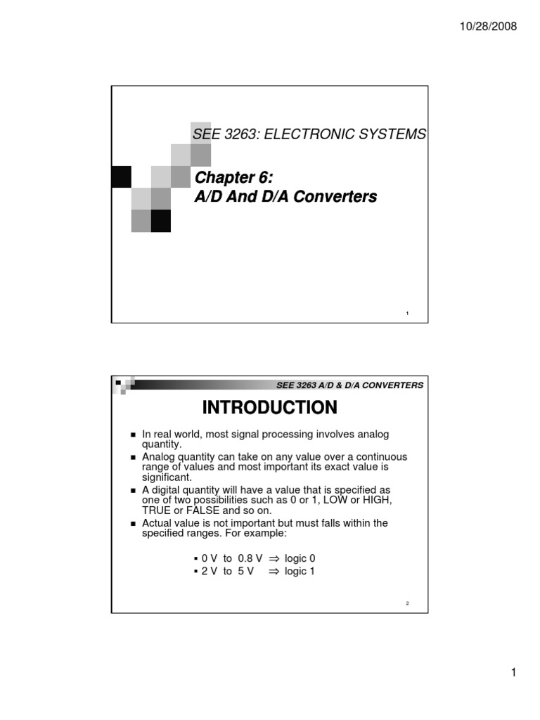 A/D and D/A Conversion Basics | PDF | Analog To Digital Converter ...
