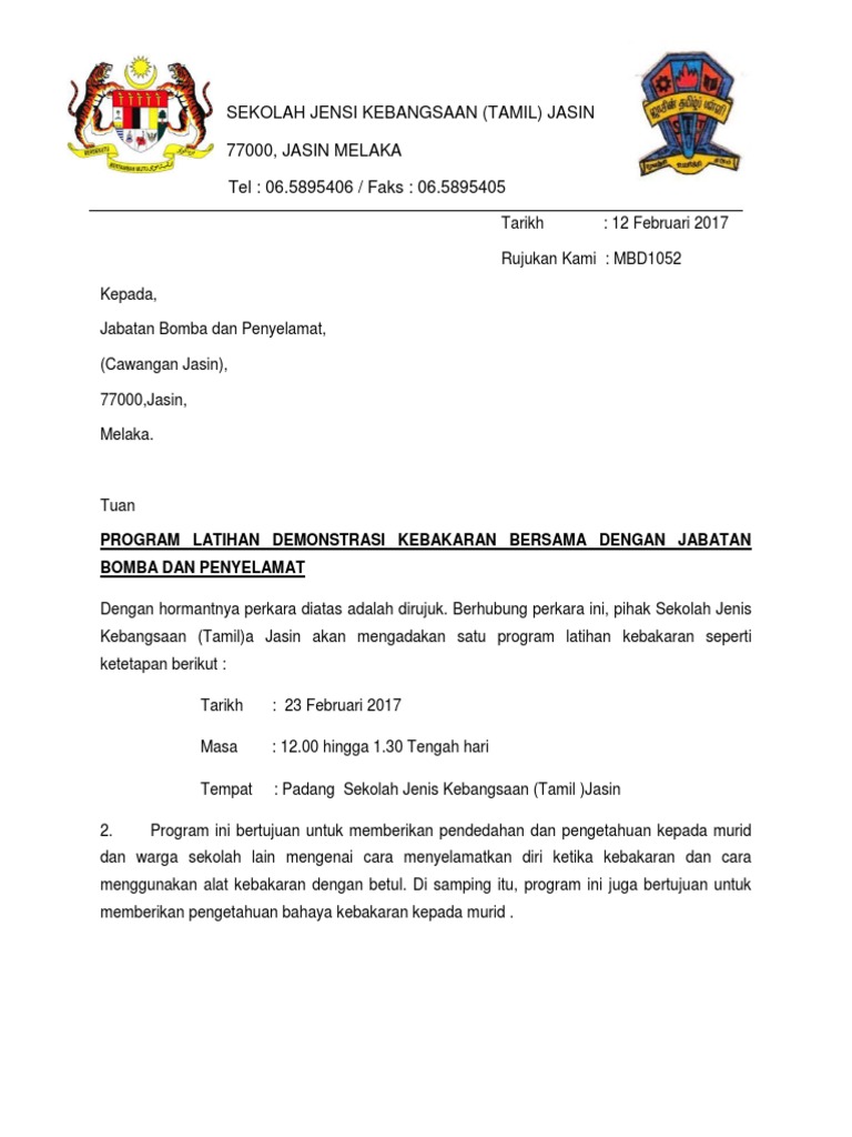 Contoh Surat Memohon Sijil Ppd