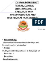 Study of Iron Defficiency Anaemias, Clinical Presentations and Its Correaltion With Haematological and Biochemical Parametres