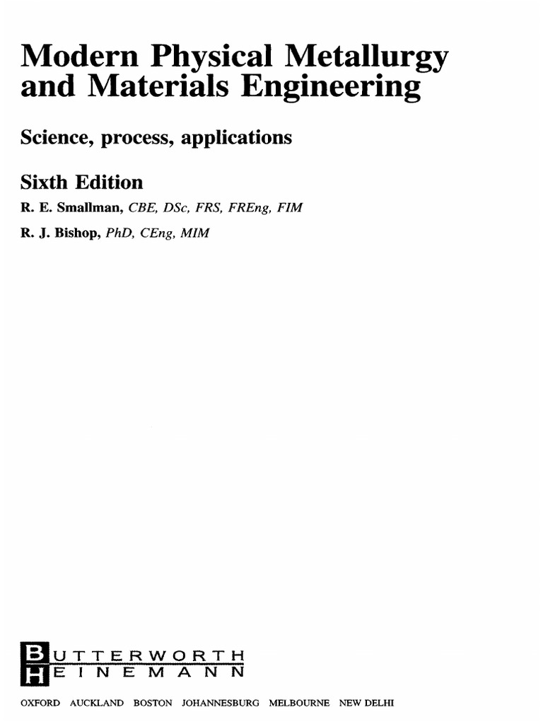 Modern Physical Metallurgy and Materials Engineering Science, Process