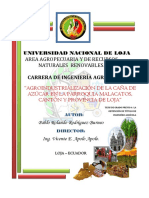 Agroindustrialización de La Caña de Azúcar en La Parroquia Malacatos, Cantón y Provincia de Loja