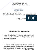 ESTADISTICA Distribución t Student Para Una Muestra