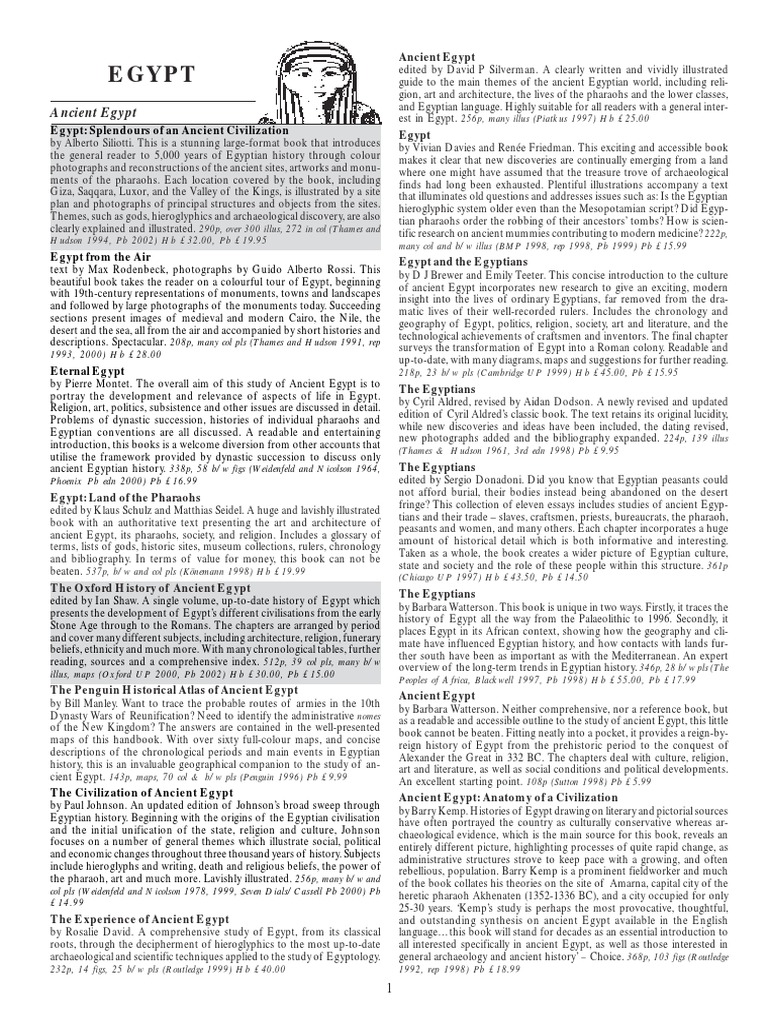 ancient egypt 参考书目 PDF | PDF | Ancient Egypt | Egyptology
