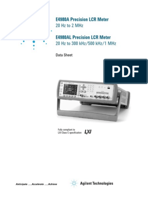 Agilent E4980A Precision LCR Meter - 5989-4435EN PDF | PDF | Hertz 