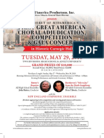 TUESDAY, MAY 29, 2018: First Great American Choral Adjudication, Competition & Gala Concert