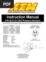 Instruction Manual: P/N 30-2131-XXX Pressure Sensors