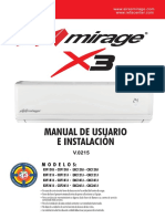Manual Mirage X3 minisplit