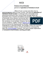 Working Principle Miniature Circuit Breaker Breaker.: Electric Current