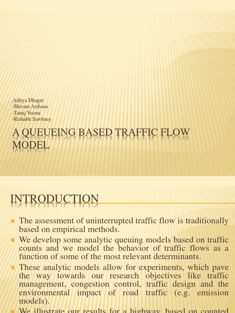 A Queueing Based Traffic Flow Model | PDF | Teaching Mathematics ...