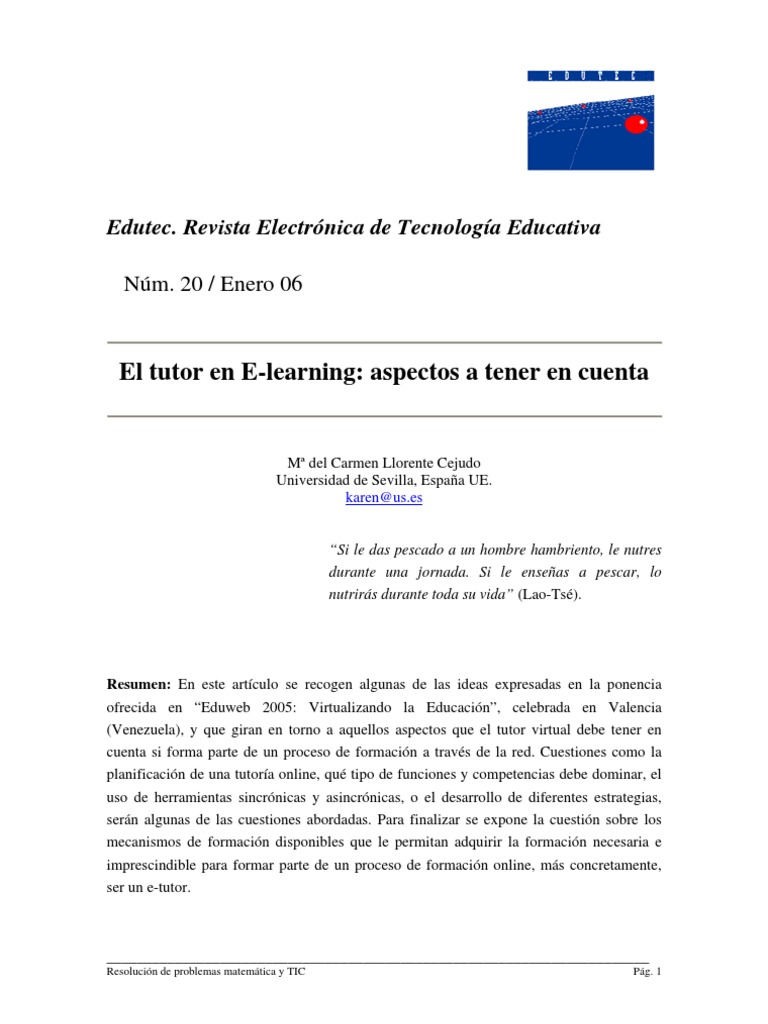 Tutor E-Learning | PDF | Tecnología de información y comunicaciones ...