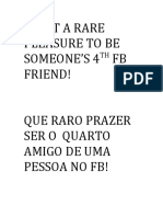 4th FB Friend / Quarto Amigo No FB