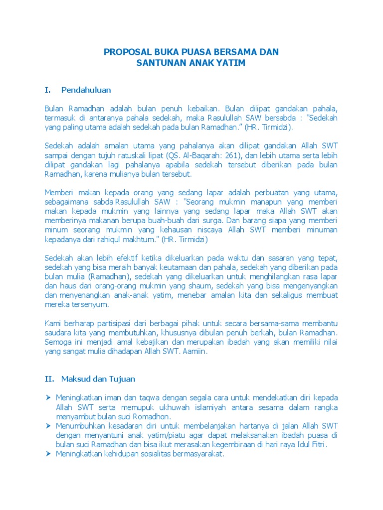 8400 Contoh Surat Undangan Buka Puasa Bersama Anak Yatim Gratis