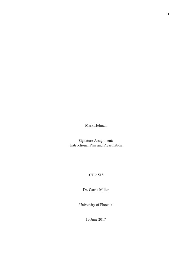 Signature Assignment Final | PDF | Instructional Design | Educational ...