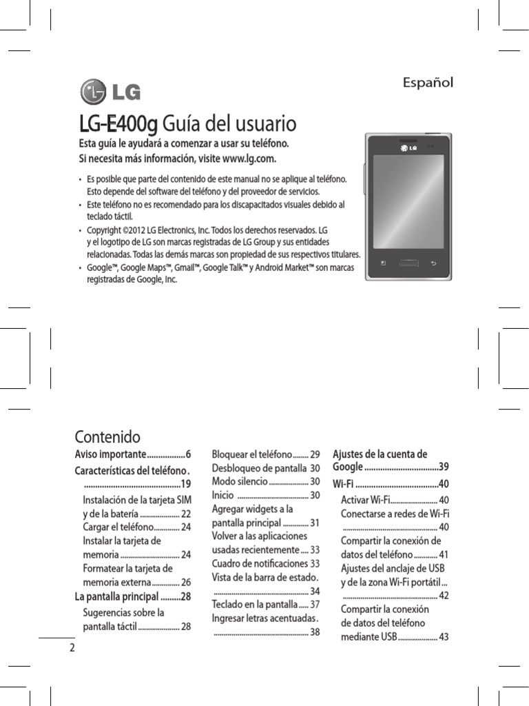 LG Optimus l3 E400g | Wifi | USB