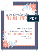 To Our Dearest Teacher: You Are Invited