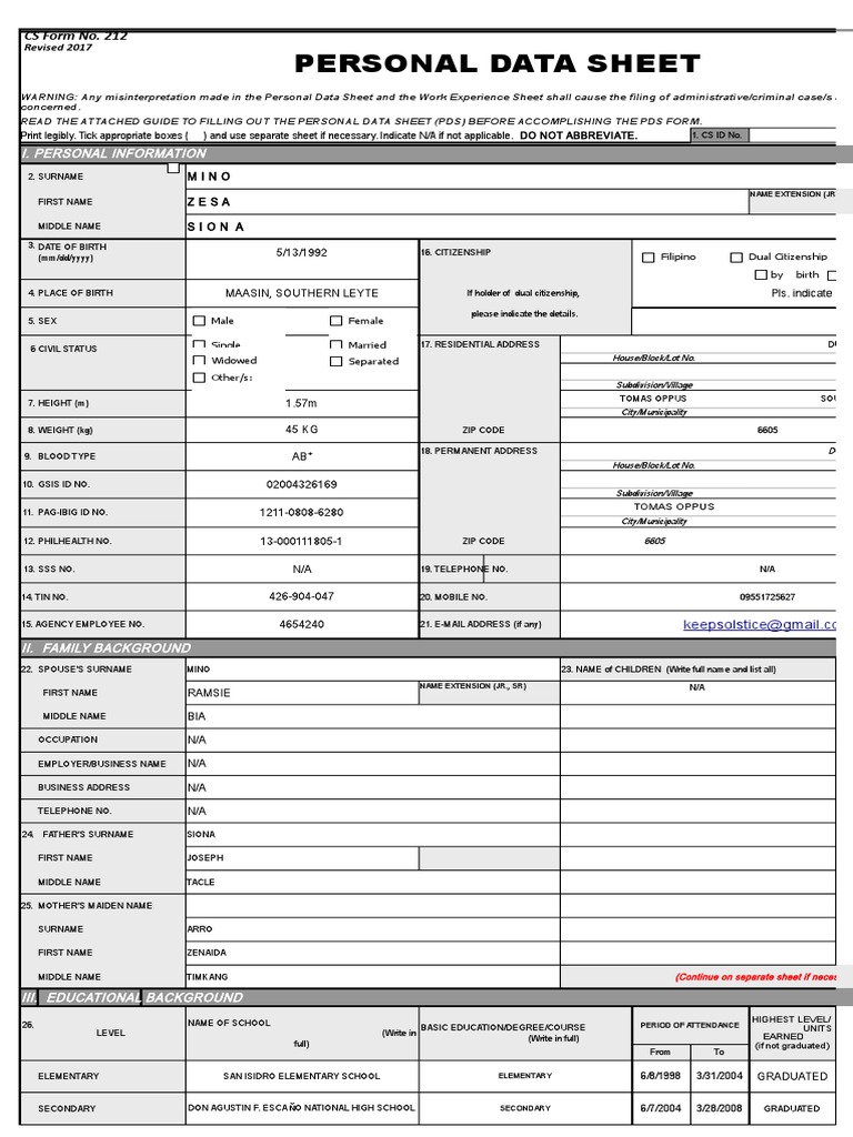 Personal data sheet pdf secondary school crime violence