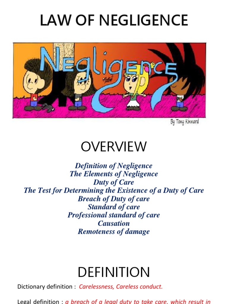 Elements of Negligence Law | PDF | Duty Of Care | Negligence