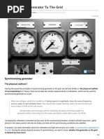 Synchronizing Generator To The Grid