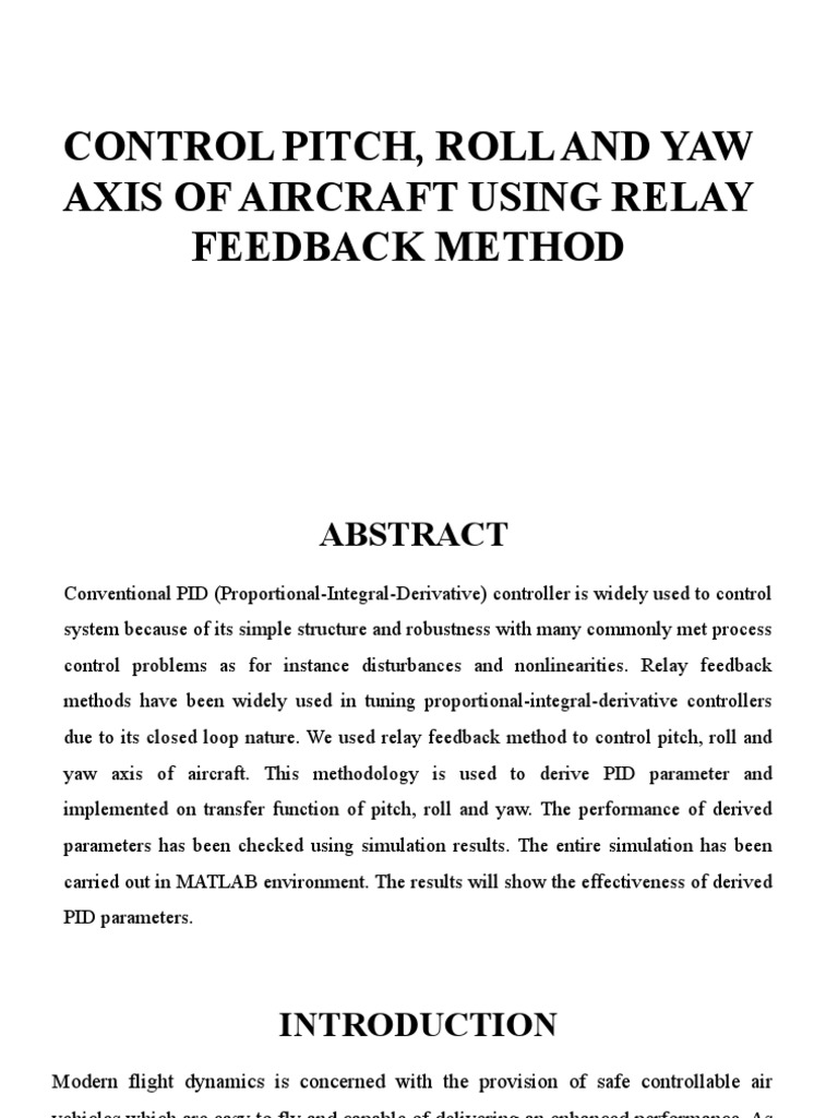 Control Pitch, Roll and Yaw Axis of Aircraft | PDF | Flight Dynamics ...
