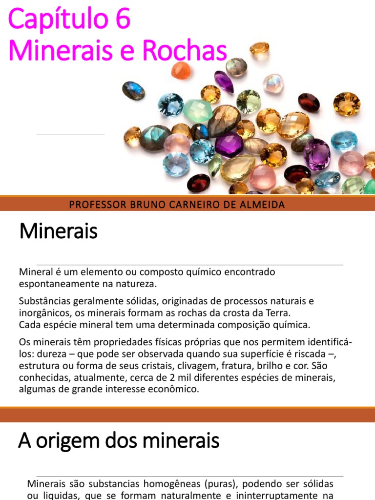 Classificação e Origem de Minerais e Rochas | PDF | Minerais | Magma