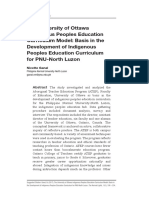 The University of Ottawa Indigenous Peoples Education Curriculum Model: Basis in The Development of Indigenous Peoples Education Curriculum For PNU-North Luzon