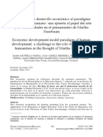 Del Modelo de Desarollo Economico Al Paradigma de Desarrollo Humano, Una Apuesta Al Papel Del Arte y Las Humanidades, Martha Nussbaun