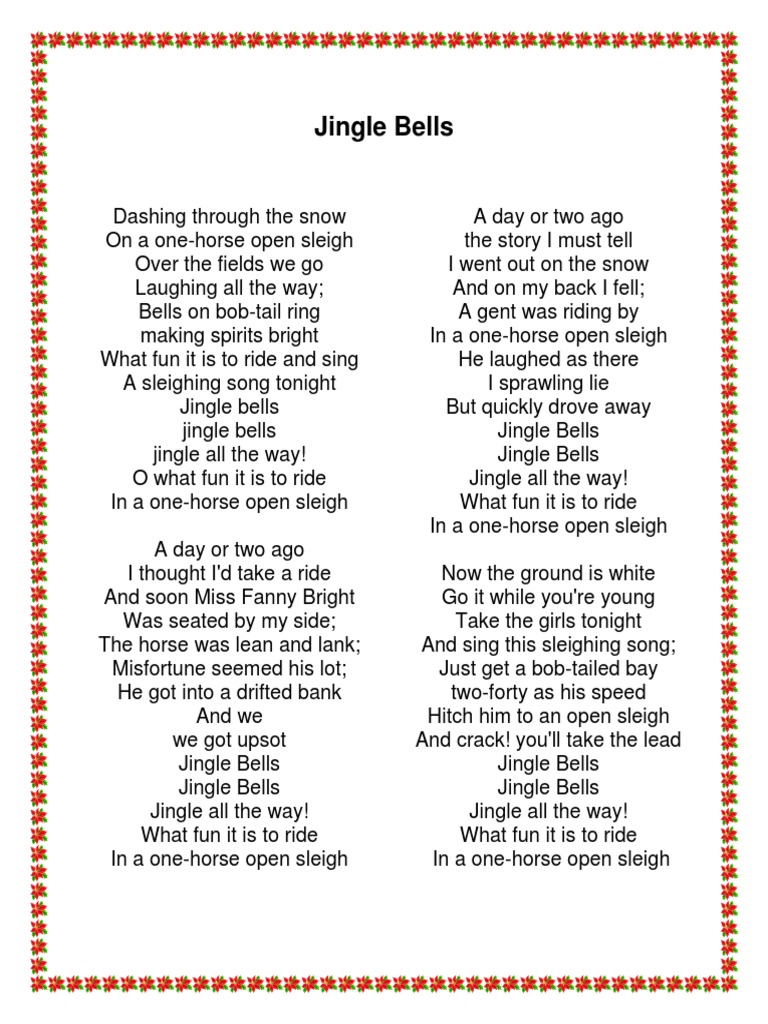 Letra Jingle Bells Vocal Music American Music