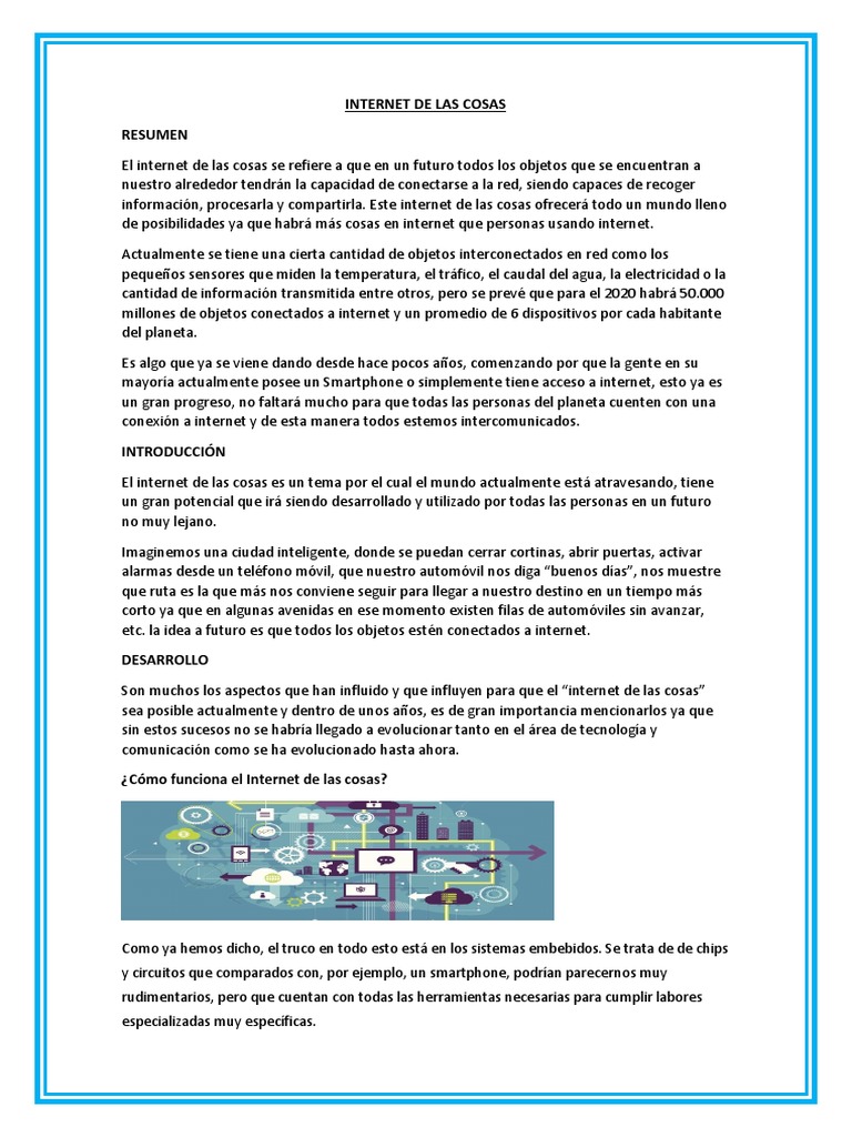Futuro del Internet de las Cosas | PDF | Internet de las Cosas | Internet