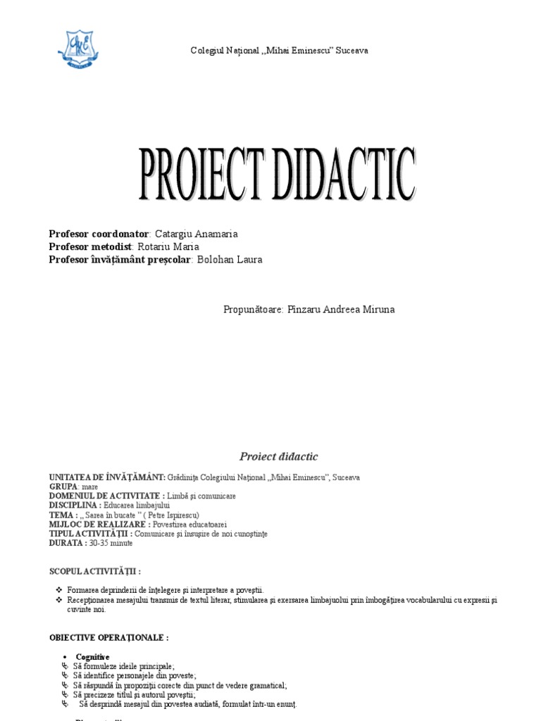 Povestire Sarea In Bucate 1