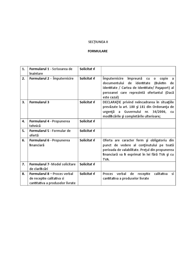 Formulare Format Editabil | PDF