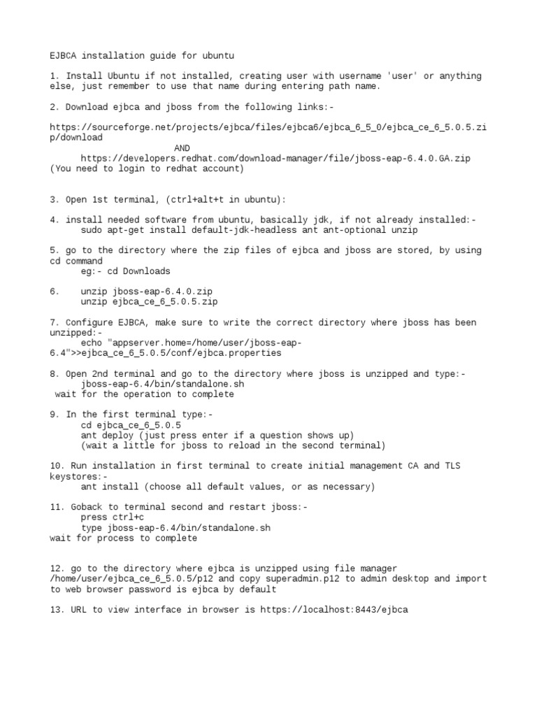 EJBCA Installation Guide for Ubuntu | PDF | User (Computing) | Zip ...