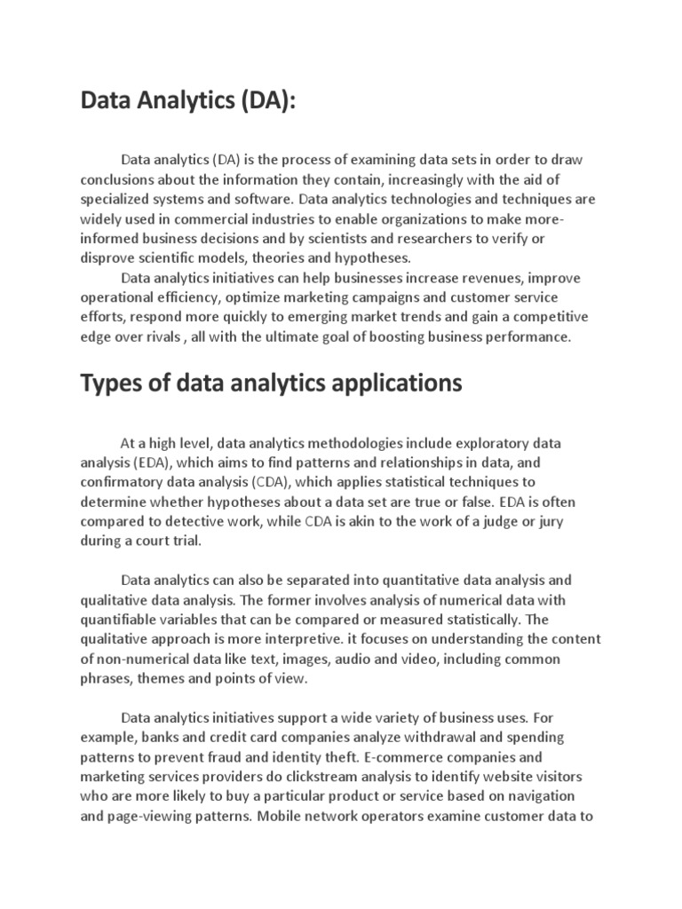 data analytics assignment example