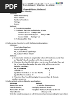 Classes and Objects Worksheet2