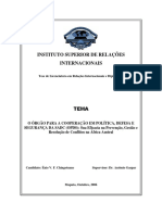 O ÓRGÃO PARA A COOPERAÇÃO EM POLÍTICA, DEFESA E SEGURANÇA DA SADC (OPDS) : Sua Eficacia Na Prevenção, Gestão e Resolução de Conflitos Na África Austral