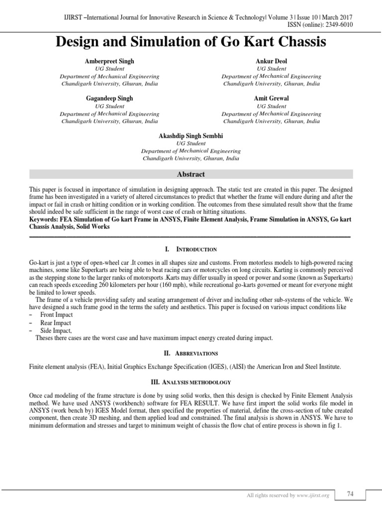 Go Kart Chassis Design and Simulation | PDF | Strength Of Materials ...