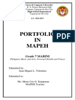 Portfolio IN Mapeh: Grade 7 MABINI